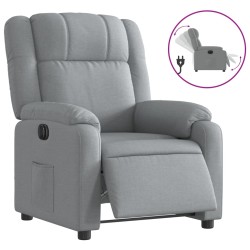 vidaXL Sillón reclinable eléctrico tela gris claro
