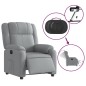 vidaXL Sillón reclinable eléctrico tela gris claro vidaXL Sillón reclinable eléctrico tela gris claro