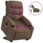 vidaXL Sillón de masaje eléctrico reclinable elevable tela marrón vidaXL Sillón de masaje eléctrico reclinable elevable tela marrón