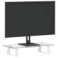 vidaXL Soporte de monitor vidrio templado y metal blanco 40x20x8 cm vidaXL Soporte de monitor vidrio templado y metal blanco 40x20x8 cm