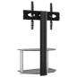 vidaXL Mueble TV esquina 2 niveles para 32-70 pulgadas negro plateado