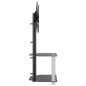 vidaXL Mueble TV esquina 2 niveles para 32-70 pulgadas negro plateado