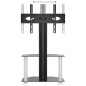 vidaXL Mueble TV esquina 2 niveles para 32-70 pulgadas negro plateado