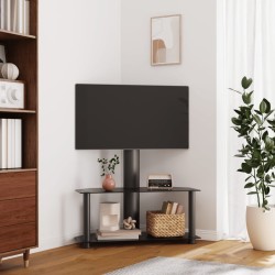 vidaXL Mueble de TV de esquina 2 niveles para 32-70 pulgadas negro