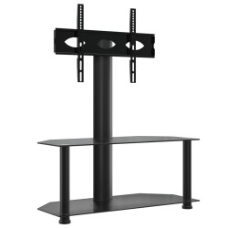 vidaXL Mueble de TV de esquina 2 niveles para 32-70 pulgadas negro