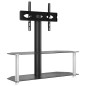 vidaXL Mueble TV esquina 2 niveles para 32-70 pulgadas negro plateado