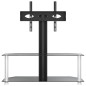 vidaXL Mueble TV esquina 2 niveles para 32-70 pulgadas negro plateado