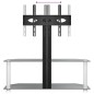 vidaXL Mueble TV esquina 2 niveles para 32-70 pulgadas negro plateado