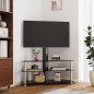 vidaXL Mueble TV esquina 3 niveles para 32-70 pulgadas negro plateado