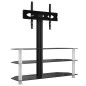vidaXL Mueble TV esquina 3 niveles para 32-70 pulgadas negro plateado