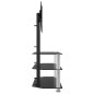 vidaXL Mueble TV esquina 3 niveles para 32-70 pulgadas negro plateado