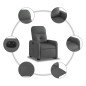 vidaXL Sillón eléctrico reclinable elevable de tela gris oscuro vidaXL Sillón eléctrico reclinable elevable de tela gris oscuro