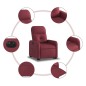 vidaXL Sillón eléctrico reclinable elevable de tela rojo tinto vidaXL Sillón eléctrico reclinable elevable de tela rojo tinto