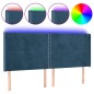 vidaXL Cabecero con LED de terciopelo azul oscuro 203x16x118/128 cm vidaXL Cabecero con LED de terciopelo azul oscuro 203x16x118/128 cm