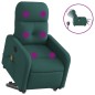 vidaXL Sillón masaje eléctrico reclinable elevable tela verde oscuro vidaXL Sillón masaje eléctrico reclinable elevable tela verde oscuro