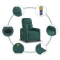 vidaXL Sillón masaje eléctrico reclinable elevable tela verde oscuro vidaXL Sillón masaje eléctrico reclinable elevable tela verde oscuro