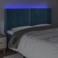 vidaXL Cabecero con LED de terciopelo azul oscuro 203x16x118/128 cm vidaXL Cabecero con LED de terciopelo azul oscuro 203x16x118/128 cm