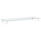 vidaXL Soporte de monitor vidrio templado y metal blanco 100x35x8 cm vidaXL Soporte de monitor vidrio templado y metal blanco 100x35x8 cm
