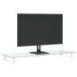vidaXL Soporte de monitor vidrio templado y metal blanco 100x35x8 cm vidaXL Soporte de monitor vidrio templado y metal blanco 100x35x8 cm
