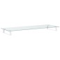 vidaXL Soporte de monitor vidrio templado y metal blanco 100x35x8 cm vidaXL Soporte de monitor vidrio templado y metal blanco 100x35x8 cm