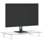 vidaXL Soporte de monitor vidrio templado y metal blanco 60x35x8 cm vidaXL Soporte de monitor vidrio templado y metal blanco 60x35x8 cm