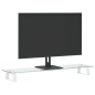 vidaXL Soporte de monitor vidrio templado y metal blanco 80x20x8 cm vidaXL Soporte de monitor vidrio templado y metal blanco 80x20x8 cm