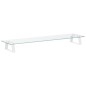 vidaXL Soporte de monitor vidrio templado y metal blanco 80x20x8 cm vidaXL Soporte de monitor vidrio templado y metal blanco 80x20x8 cm