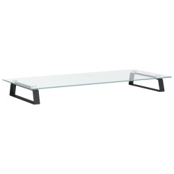 vidaXL Soporte de monitor vidrio templado y metal negro 80x35x8 cm