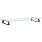 vidaXL Soporte de monitor vidrio templado y metal negro 80x35x8 cm vidaXL Soporte de monitor vidrio templado y metal negro 80x35x8 cm