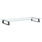 vidaXL Soporte de monitor vidrio templado y metal negro 80x35x8 cm vidaXL Soporte de monitor vidrio templado y metal negro 80x35x8 cm