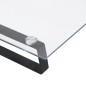 vidaXL Soporte de monitor vidrio templado y metal negro 80x35x8 cm vidaXL Soporte de monitor vidrio templado y metal negro 80x35x8 cm