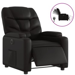 vidaXL Sillón reclinable eléctrico de cuero sintético negro