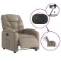 vidaXL Sillón reclinable eléctrico de cuero sintético color capuchino vidaXL Sillón reclinable eléctrico de cuero sintético color capuchino