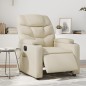 vidaXL Sillón de masaje reclinable eléctrico cuero sintético crema vidaXL Sillón de masaje reclinable eléctrico cuero sintético crema