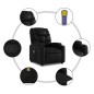 vidaXL Sillón reclinable de masaje de pie cuero artificial negro vidaXL Sillón reclinable de masaje de pie cuero artificial negro