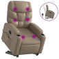 vidaXL Sillón reclinable masaje pie cuero artificial color capuchino vidaXL Sillón reclinable masaje pie cuero artificial color capuchino
