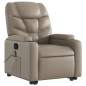 vidaXL Sillón reclinable masaje pie cuero artificial color capuchino vidaXL Sillón reclinable masaje pie cuero artificial color capuchino