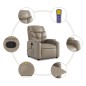 vidaXL Sillón reclinable masaje pie cuero artificial color capuchino vidaXL Sillón reclinable masaje pie cuero artificial color capuchino