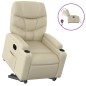 vidaXL Sillón reclinable elevable eléctrico de cuero sintético crema vidaXL Sillón reclinable elevable eléctrico de cuero sintético crema