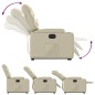 vidaXL Sillón reclinable elevable eléctrico de cuero sintético crema vidaXL Sillón reclinable elevable eléctrico de cuero sintético crema