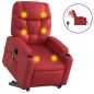 vidaXL Sillón de majaje elevable eléctrico cuero artificial rojo vidaXL Sillón de majaje elevable eléctrico cuero artificial rojo