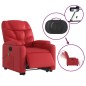 vidaXL Sillón de majaje elevable eléctrico cuero artificial rojo vidaXL Sillón de majaje elevable eléctrico cuero artificial rojo