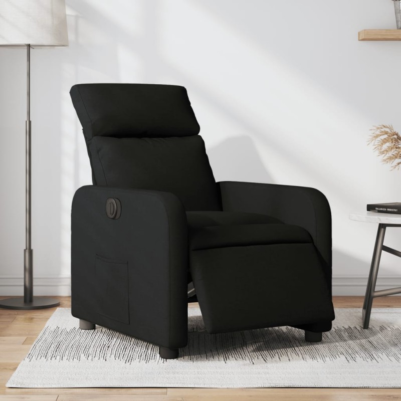 vidaXL Sillón reclinable eléctrico de tela negro vidaXL Sillón reclinable eléctrico de tela negro