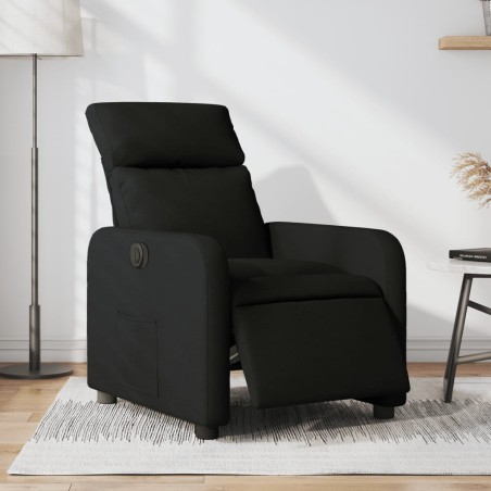 vidaXL Sillón reclinable eléctrico de tela negro