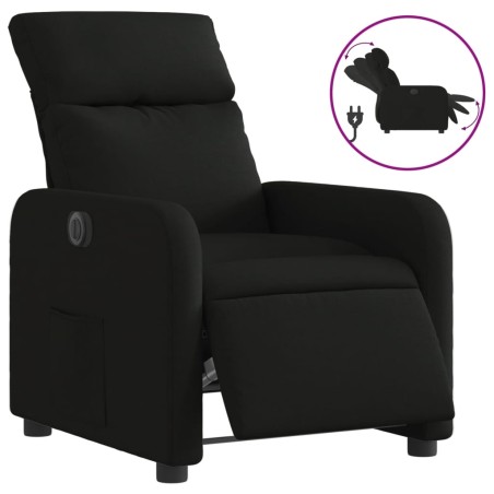 vidaXL Sillón reclinable eléctrico de tela negro