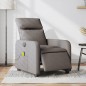 vidaXL Sillón reclinable de masaje eléctrico tela gris taupe
