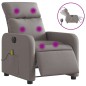 vidaXL Sillón reclinable de masaje eléctrico tela gris taupe
