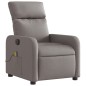 vidaXL Sillón reclinable de masaje eléctrico tela gris taupe