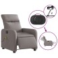 vidaXL Sillón reclinable de masaje eléctrico tela gris taupe