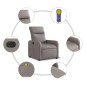 vidaXL Sillón reclinable de masaje eléctrico tela gris taupe
